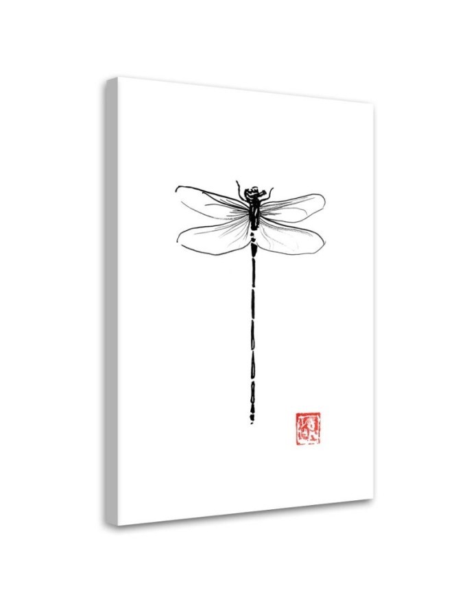 Modern Canvas painting - Dragonfly b&w Péchane | FEEBY