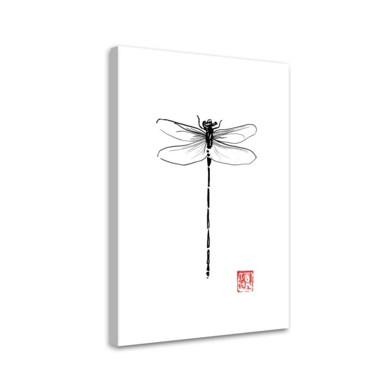 Modern Canvas painting - Dragonfly b&w Péchane | FEEBY