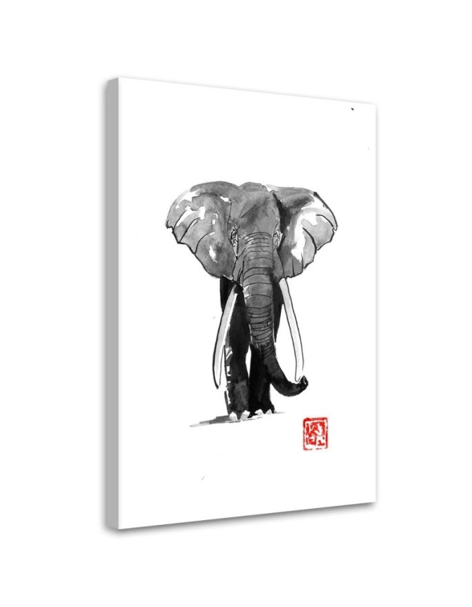 Canvas print Elephant b/w -...