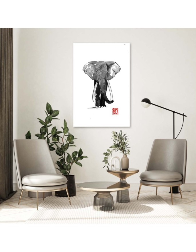 Modern Canvas painting for living room on canvas - Elephant sketch | FEEBY