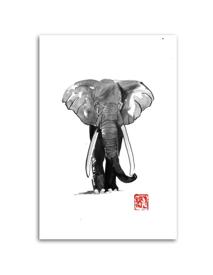 Modern Canvas painting for living room on canvas - Elephant sketch | FEEBY
