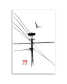 Wall art painting for room - Flying stork Péchane | FEEBY