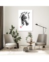 Modern Canvas painting for living room black and white - Sketch of a horse's head | FEEBY