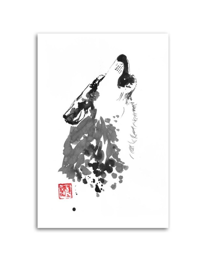 Canvas prints for youth room Howling wolf Péchane | FEEBY