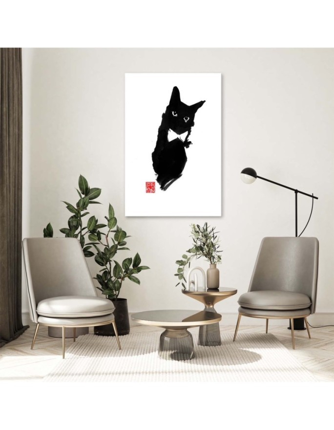 Canvas prints for children's room Elegant black cat Péchane | FEEBY