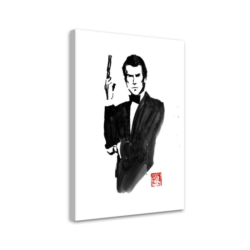 James Bond - black and white Canvas painting for office, living room Péchane | FEEBY
