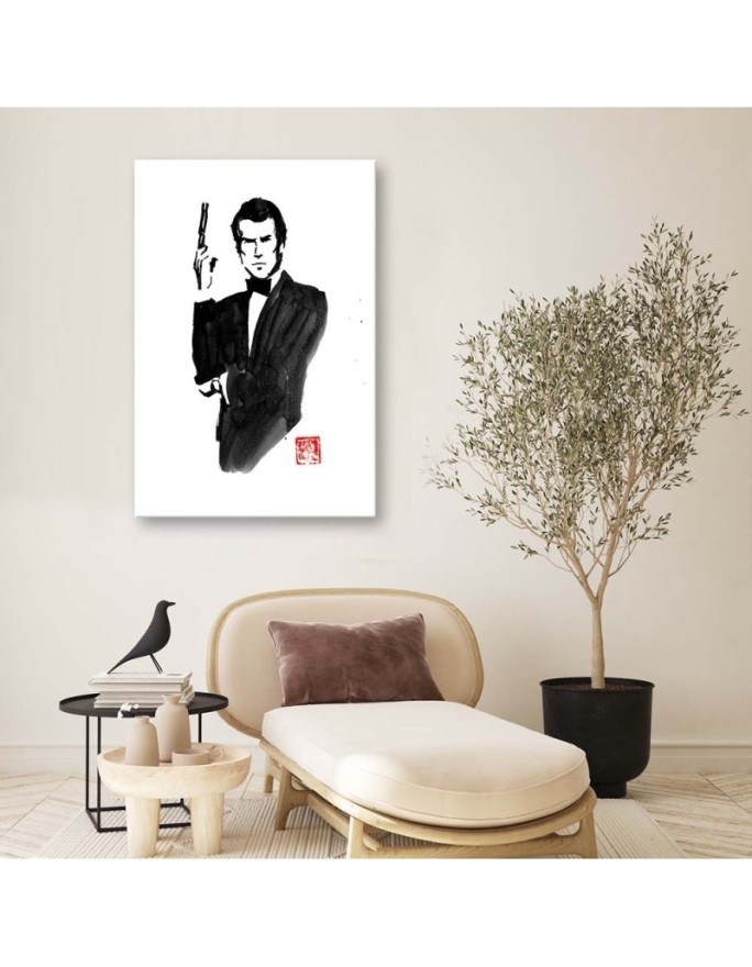 James Bond - black and white Canvas painting for office, living room Péchane | FEEBY