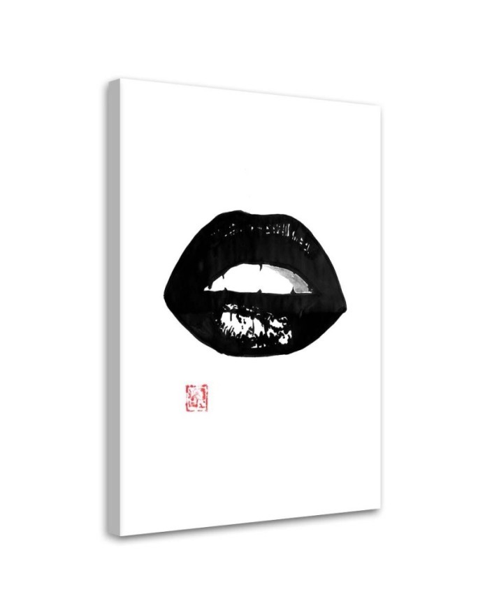 Modern Canvas painting for bedroom B&W Mouth Péchane | FEEBY