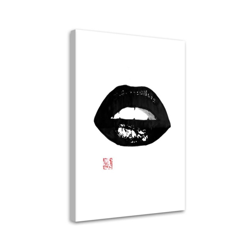 Modern Canvas painting for bedroom B&W Mouth Péchane | FEEBY