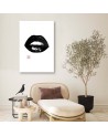 Modern Canvas painting for bedroom B&W Mouth Péchane | FEEBY
