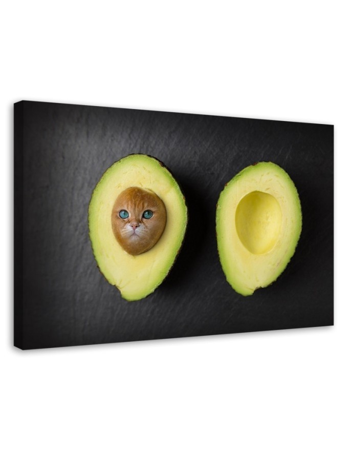 Prints on Canvas for kitchen - Avocado Cat Galina Bugaevskaya | FEEBY