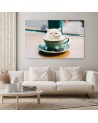 Canvas prints for bar, kitchen - White Cat Coffee Cup Galina Bugaevskaya | FEEBY