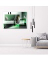 Wall art decoration Canvas painting - Emerald rectangle and spheres | FEEBY