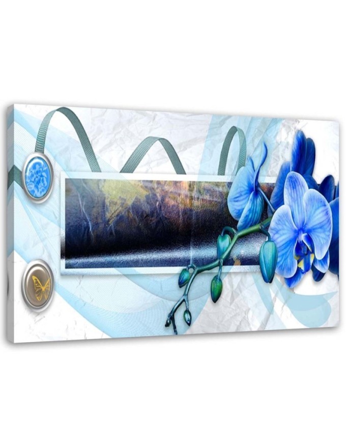 Pictures for living room printed on canvas - Abstraction blue orchid | FEEBY