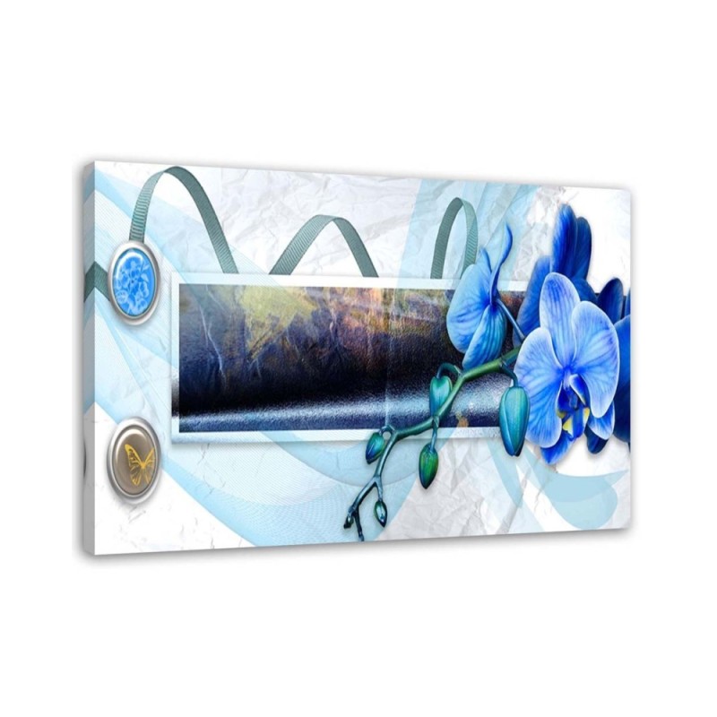 Pictures for living room printed on canvas - Abstraction blue orchid | FEEBY