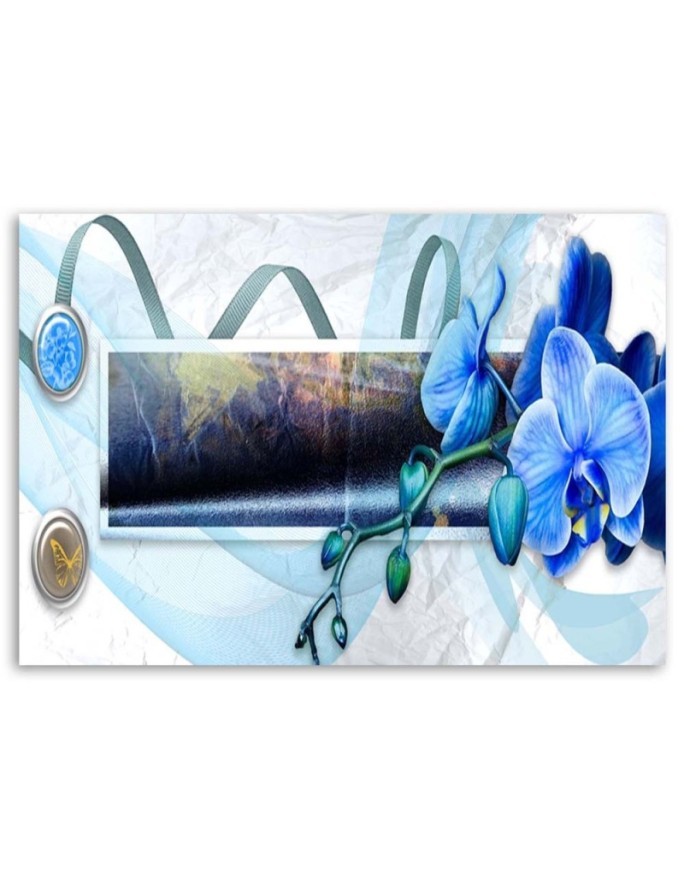 Pictures for living room printed on canvas - Abstraction blue orchid | FEEBY