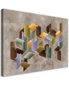 Modern Canvas painting for living room - Puzzle geometric 3D shapes | FEEBY