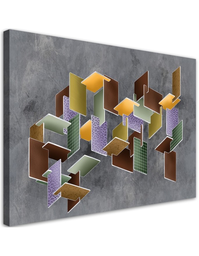 Canvas painting for office - Puzzle 3D shapes | FEEBY