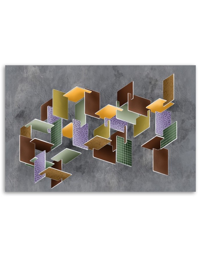 Canvas painting for office - Puzzle 3D shapes | FEEBY