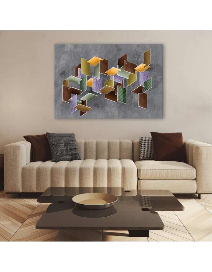 Canvas painting for office - Puzzle 3D shapes | FEEBY