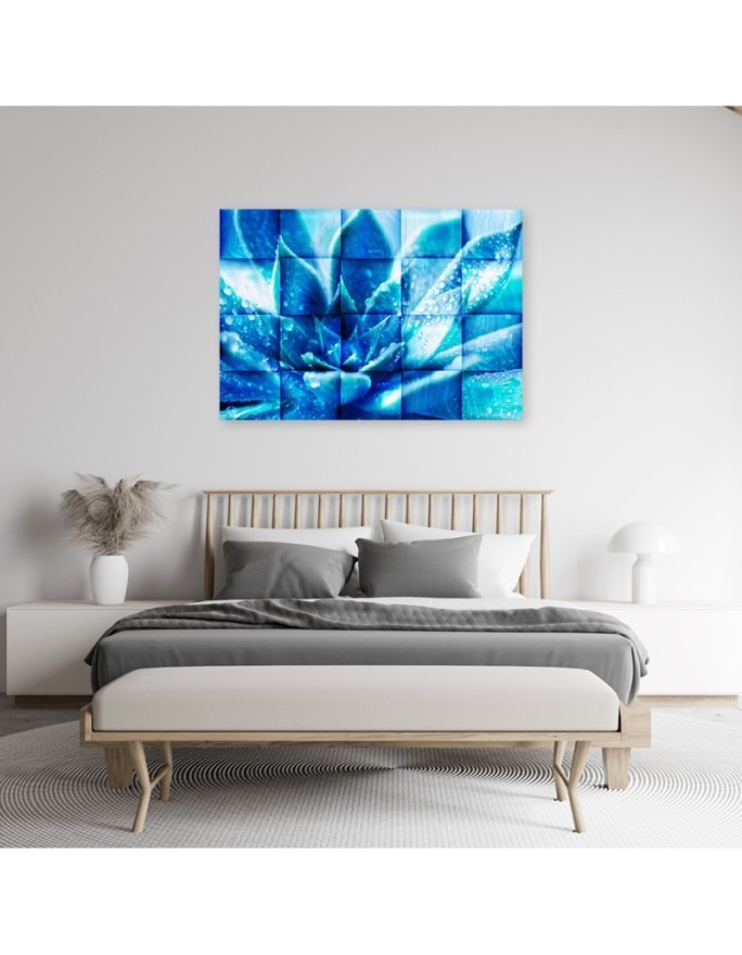 Decorative painting for bathroom, spa - Blue flower | FEEBY