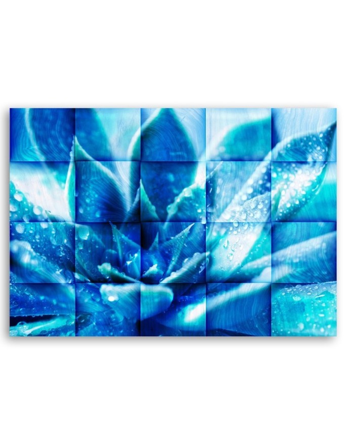Decorative painting for bathroom, spa - Blue flower | FEEBY
