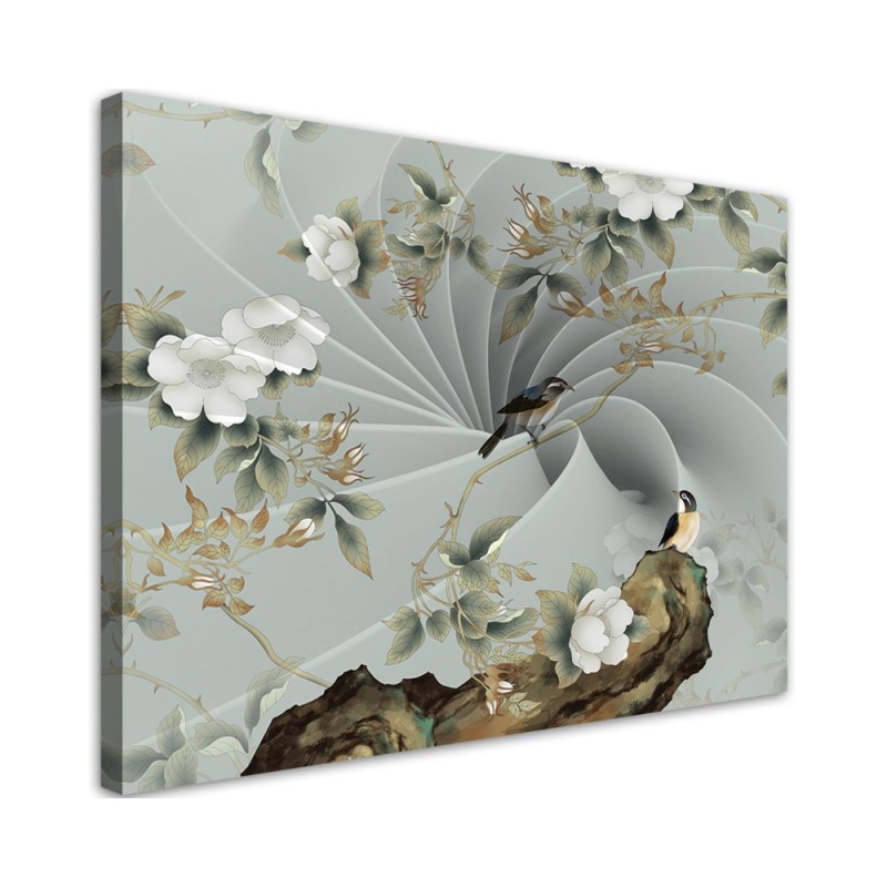 Bird on a branch - decoration, wall art painting for modern living room | FEEBY