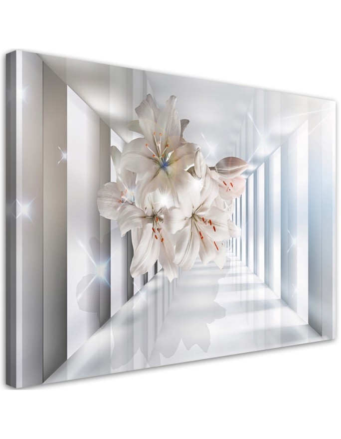 3D wall Canvas painting - Flowers 3D tunnel | FEEBY