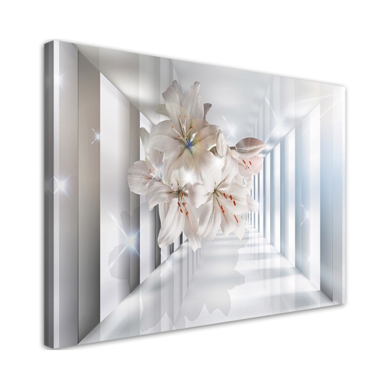 3D wall Canvas painting - Flowers 3D tunnel | FEEBY