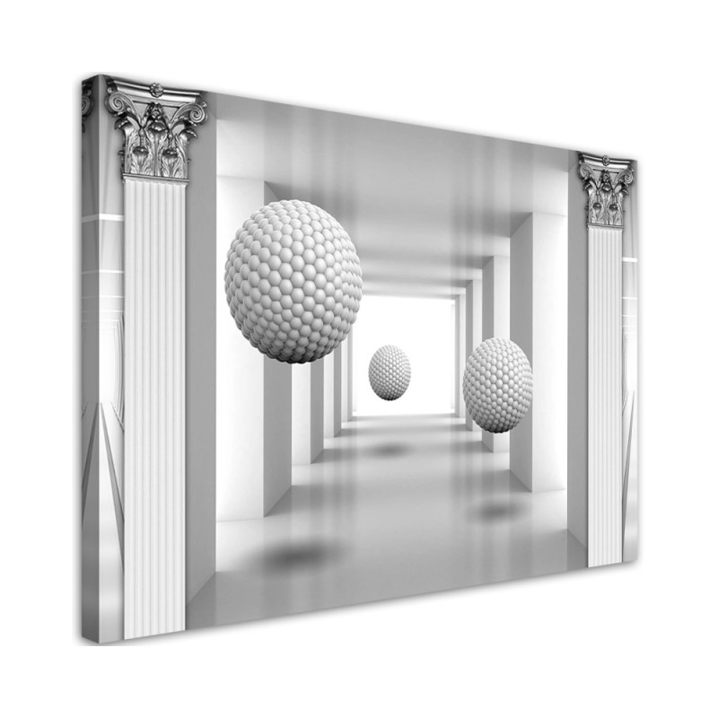 Three-dimensional canvas prints - Balls in a tunnel 3D geometry | FEEBY