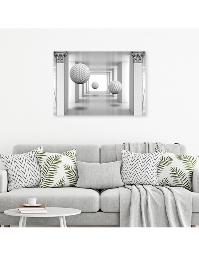 Three-dimensional canvas prints - Balls in a tunnel 3D geometry | FEEBY