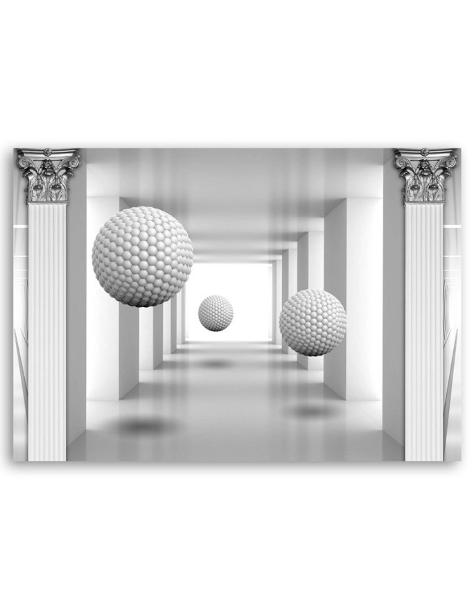 Three-dimensional canvas prints - Balls in a tunnel 3D geometry | FEEBY