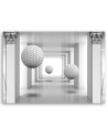 Three-dimensional canvas prints - Balls in a tunnel 3D geometry | FEEBY