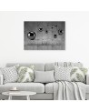 Modern Canvas painting for room - Silver 3D spheres on concrete background | FEEBY