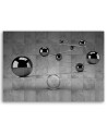 Modern Canvas painting for room - Silver 3D spheres on concrete background | FEEBY