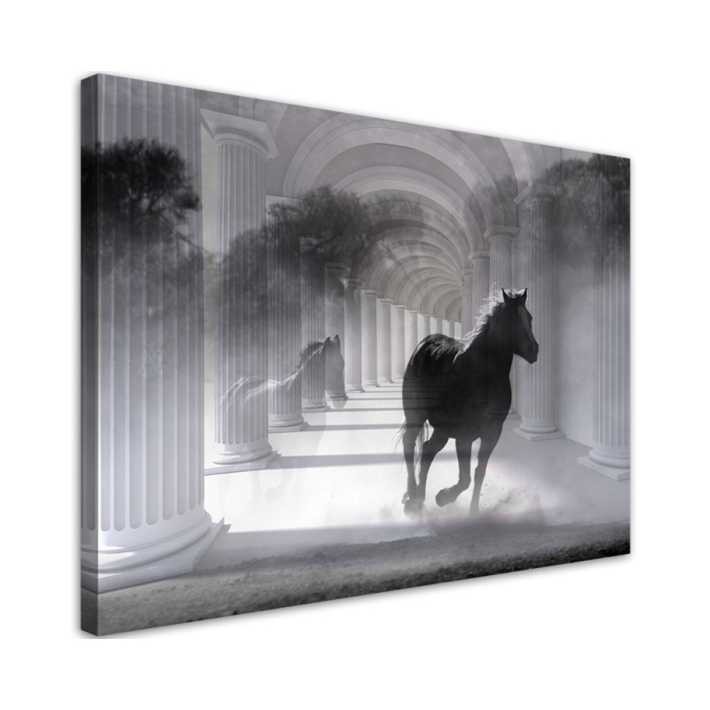 Decorative Canvas painting for living room - Running horse 3D | FEEBY
