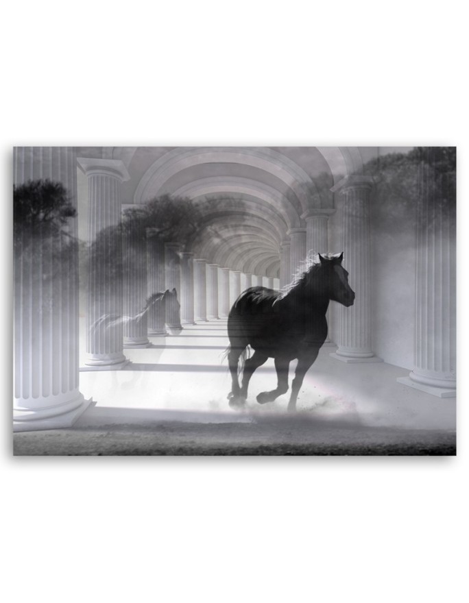 Decorative Canvas painting for living room - Running horse 3D | FEEBY