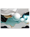 Modern Canvas painting for living room - Turquoise abstract with 3D spheres | FEEBY