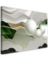 Wall art  decoration - painting canvas  for home - Green abstract with 3D balls | FEEBY