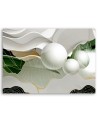 Wall art  decoration - painting canvas  for home - Green abstract with 3D balls | FEEBY