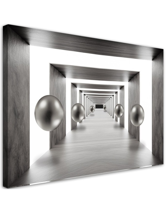 Modern loft Canvas painting - Tunnel silver balls 3D | FEEBY
