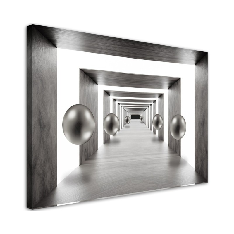 Modern loft Canvas painting - Tunnel silver balls 3D | FEEBY