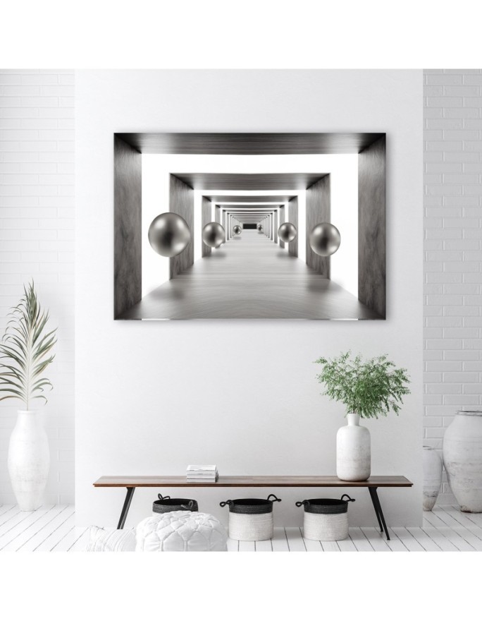 Modern loft Canvas painting - Tunnel silver balls 3D | FEEBY
