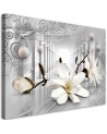 Canvas prints for living room and spa - Flowers in a tunnel and silver balls 3D | FEEBY