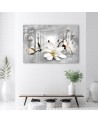 Canvas prints for living room and spa - Flowers in a tunnel and silver balls 3D | FEEBY