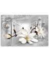 Canvas prints for living room and spa - Flowers in a tunnel and silver balls 3D | FEEBY