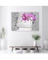 Decorative Canvas painting for living room - Orchid on abstract 3D background | FEEBY
