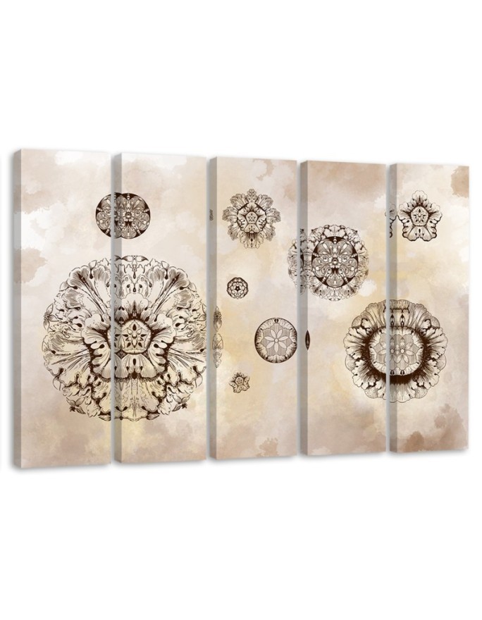 Modern painting for living room - Floral geometric shapes | FEEBY