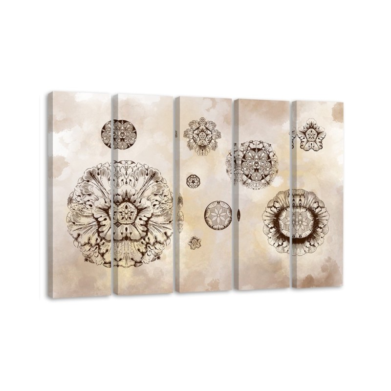 Modern painting for living room - Floral geometric shapes | FEEBY