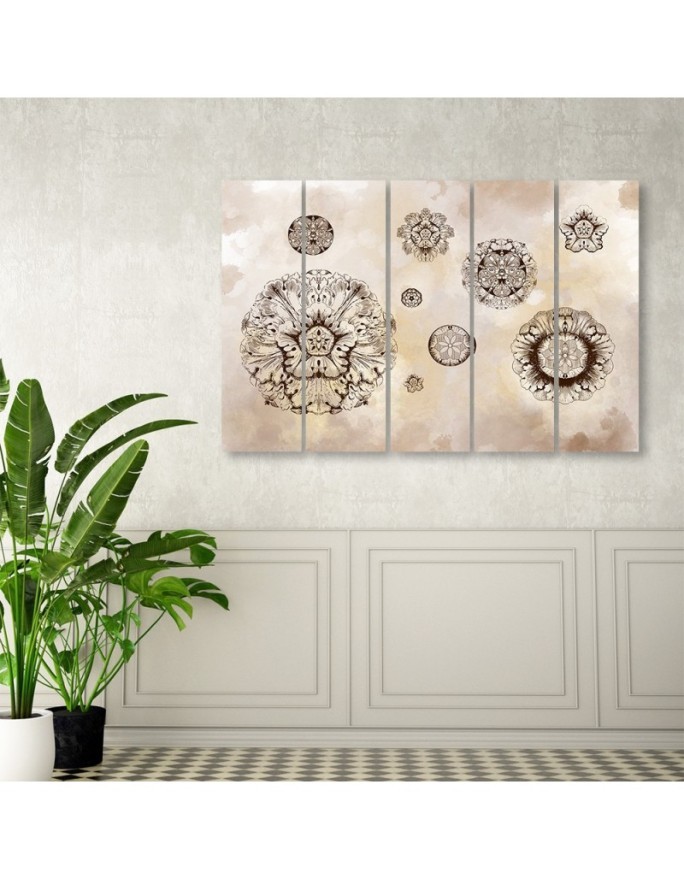 Modern painting for living room - Floral geometric shapes | FEEBY